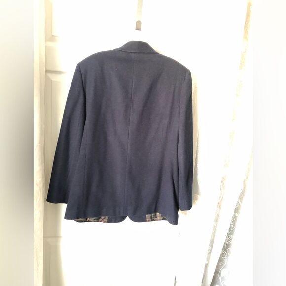 Talbots Navy Blue Women's wool blend oversized boyfriend Blazer jacket size M - Picture 6 of 7